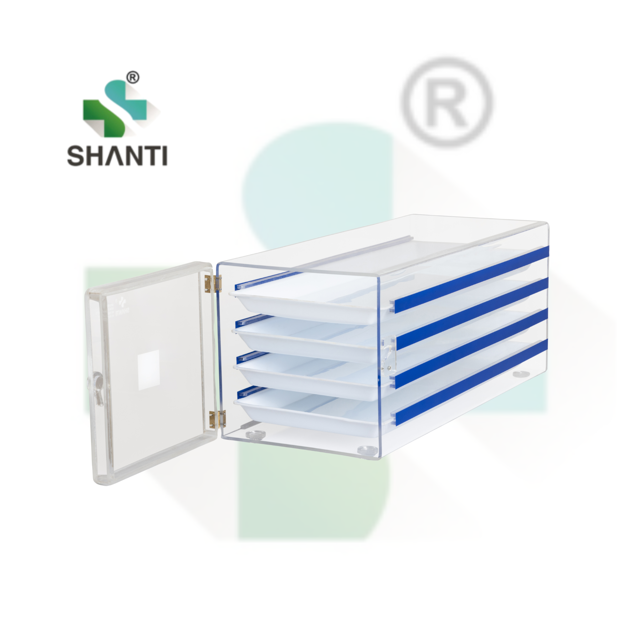 Formalin Chamber 30×12.5×12.5 – 4 Tray (Model: SFC30124) High-Capacity Multi-Tray Fumigation Chamber for Professional Specimen Preservation