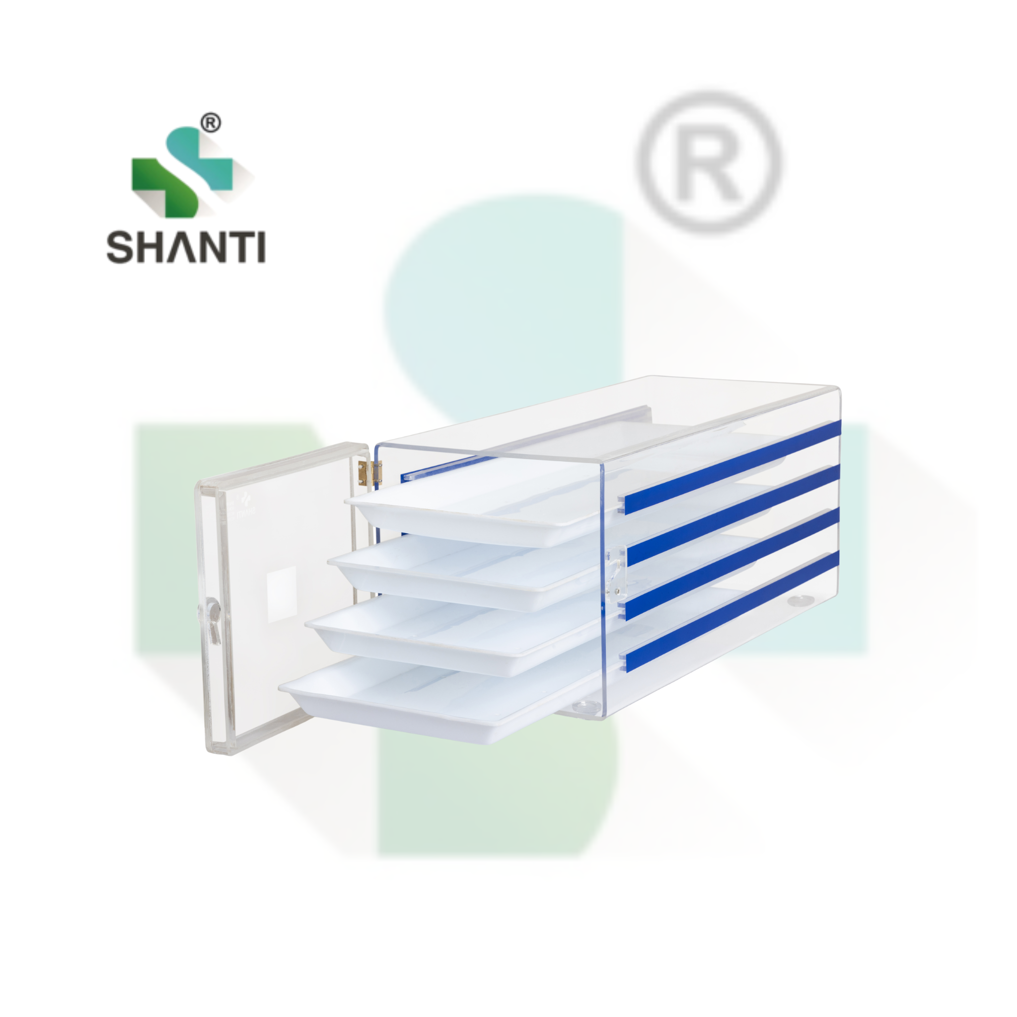 Formalin Chamber 30×12.5×12.5 – 4 Tray (Model: SFC30124) High-Capacity Multi-Tray Fumigation Chamber for Professional Specimen Preservation