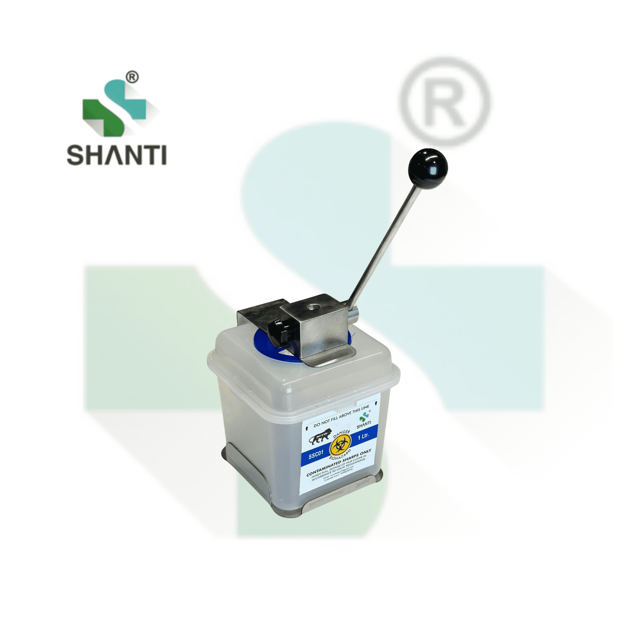 SHANTI Hub Cutter SHC01 1 Litre | Needle & Syringe Hub Cutter | Medical Waste Disposal Device for Hospitals, Clinics & Laboratories